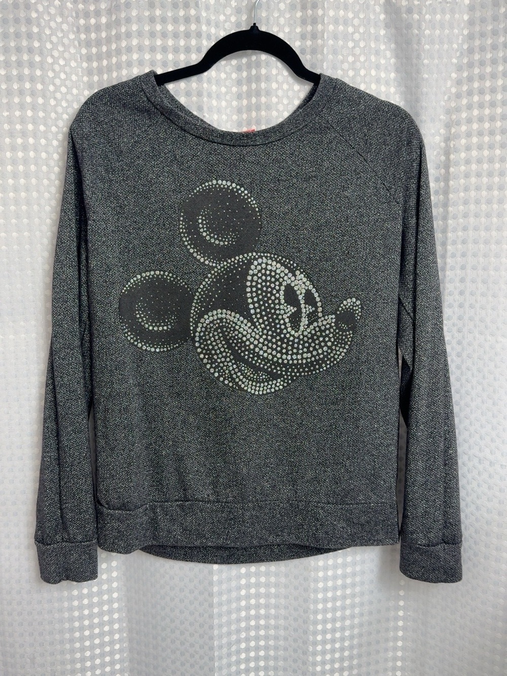 Charcoal Mickey Crystal-Embellished Women's Sweatshirt